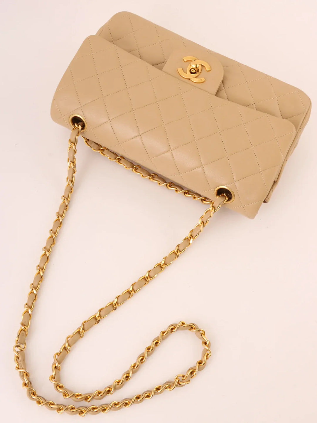 Chanel Around 2010 Made Classic New Chain Bag 23Cm Beige