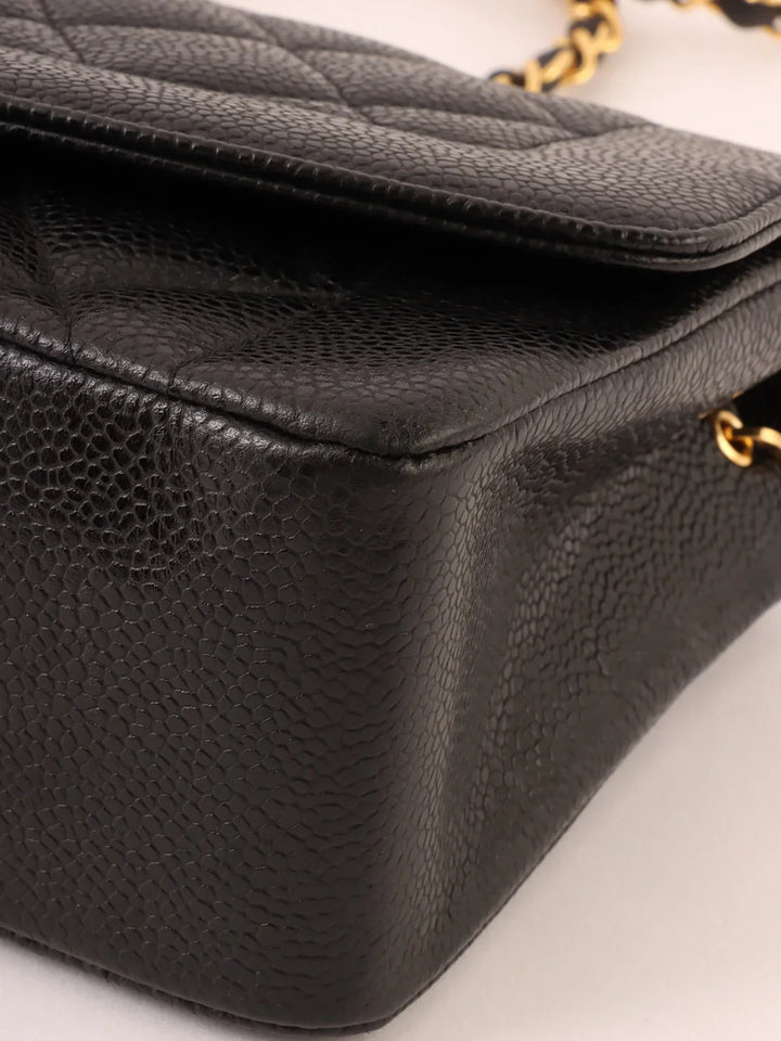 Chanel Around 1992 Made Caviar Skin Diana New Chain Bag 22Cm Black
