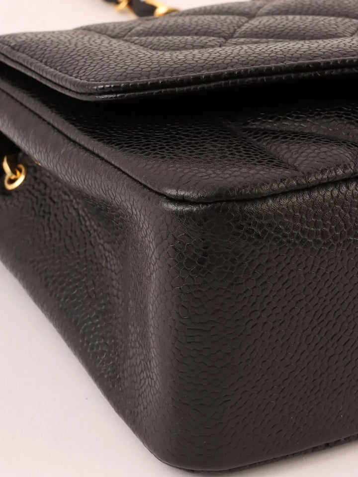 Chanel Around 1992 Made Caviar Skin Diana New Chain Bag 22Cm Black