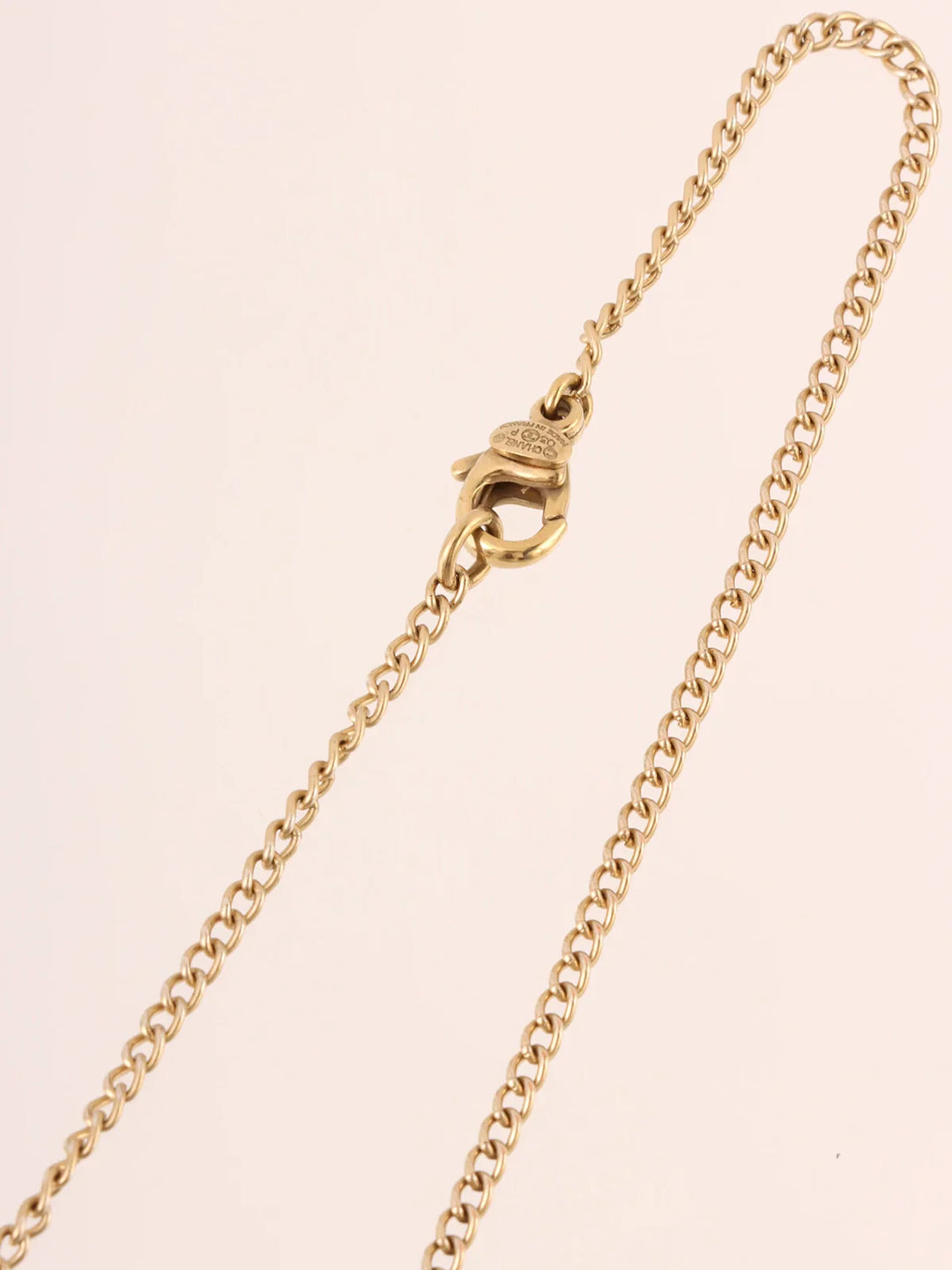Chanel 2003 Made Cross Bone Cc Mark Necklace Gold/Ivory