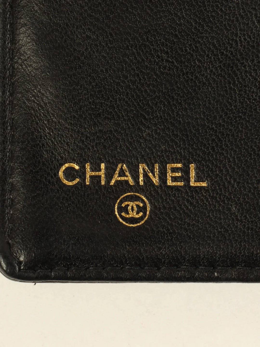 Chanel Around 2001 Made Caviar Skin Cc Mark Stitch Long Wallet Black