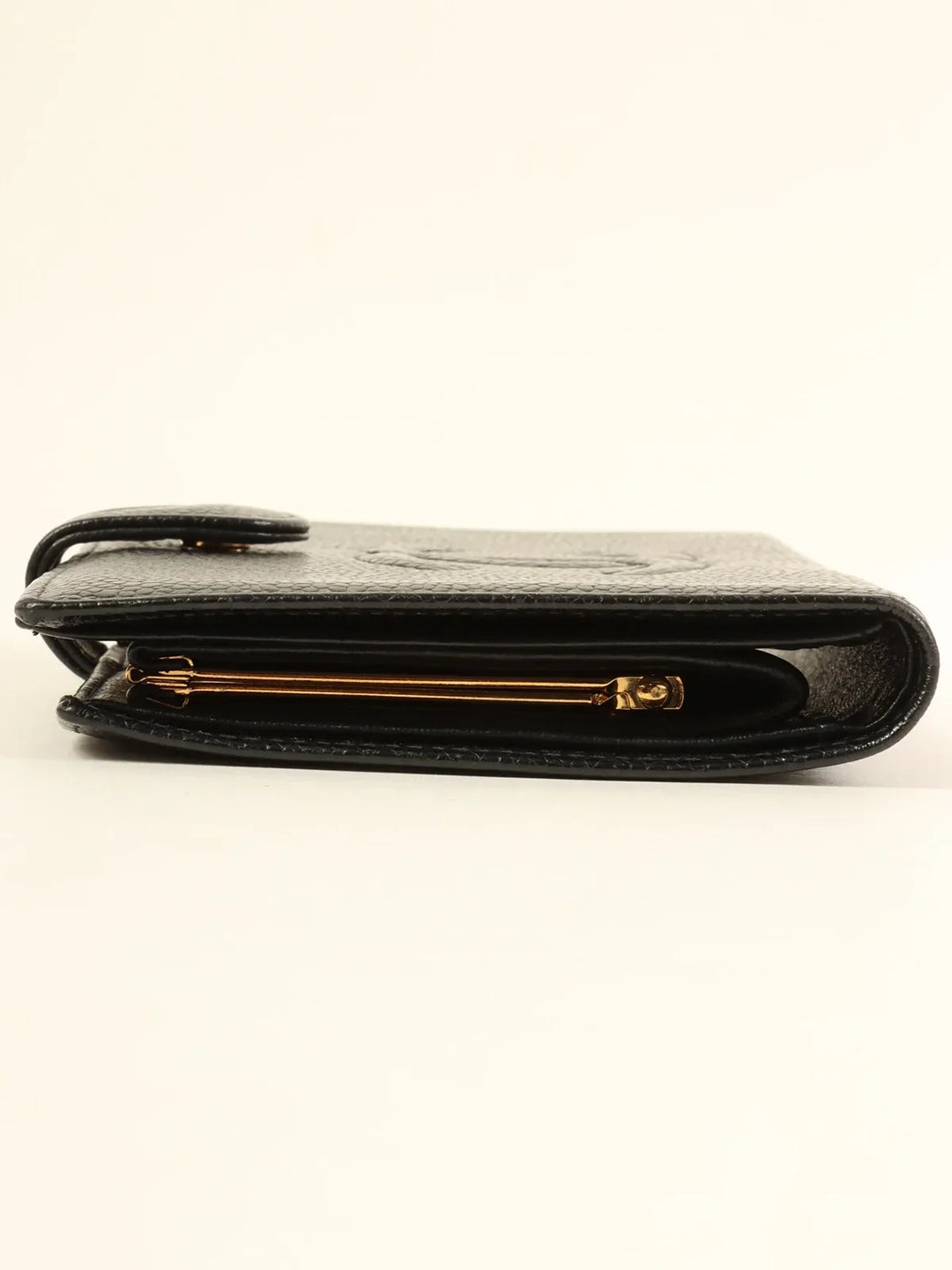 Chanel Around 2001 Made Caviar Skin Cc Mark Stitch Long Wallet Black
