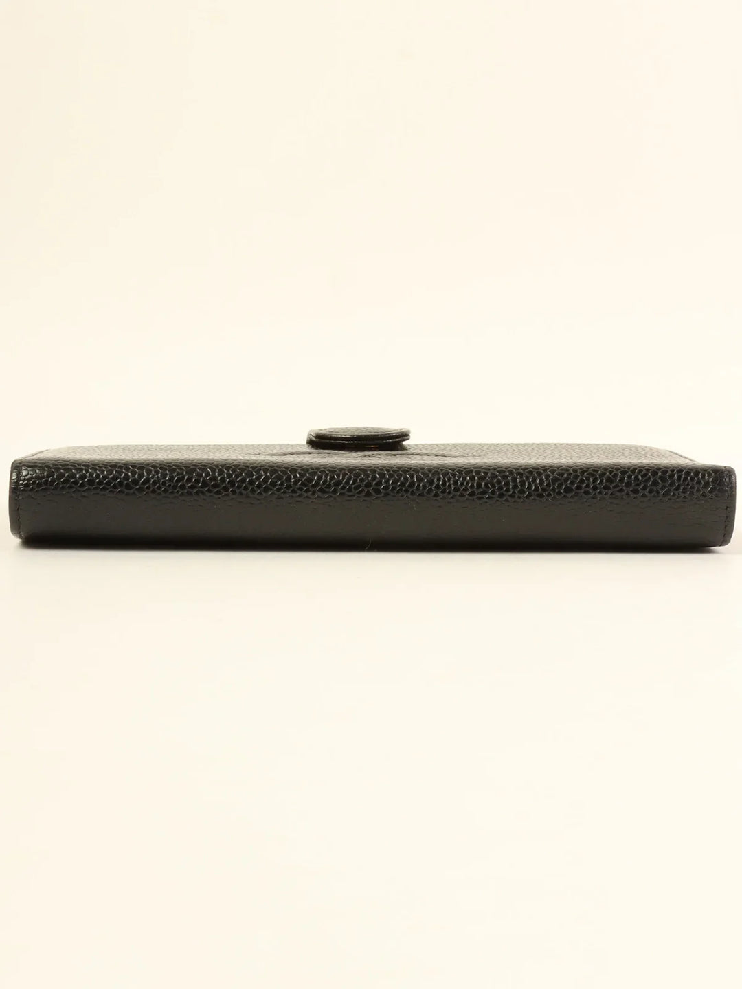 Chanel Around 2001 Made Caviar Skin Cc Mark Stitch Long Wallet Black