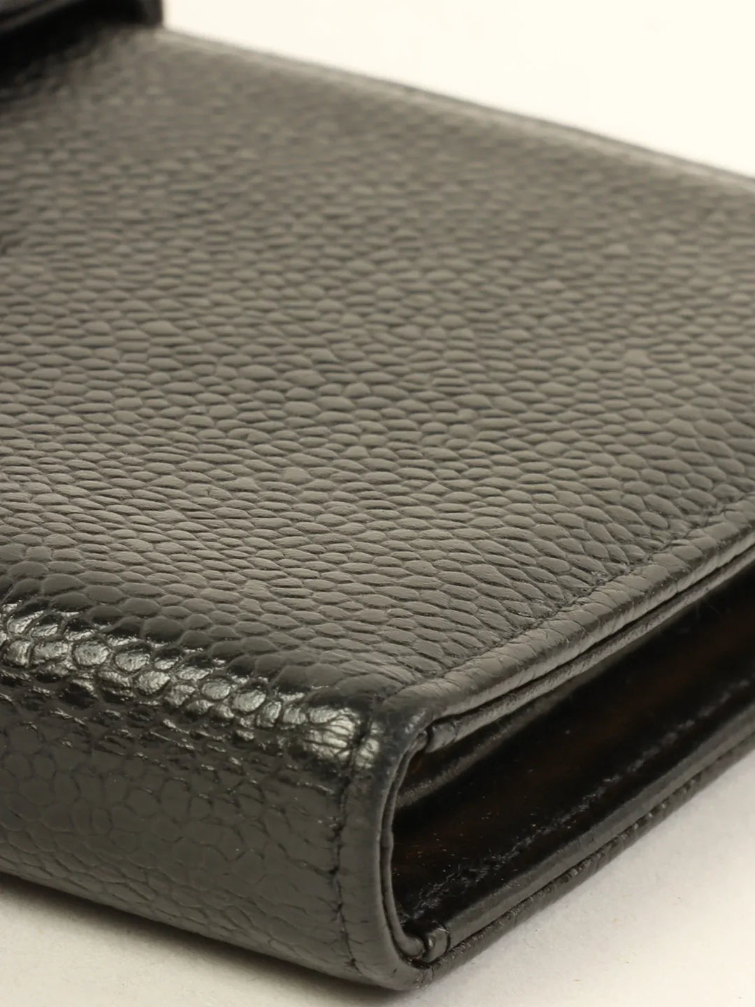 Chanel Around 2001 Made Caviar Skin Cc Mark Stitch Long Wallet Black