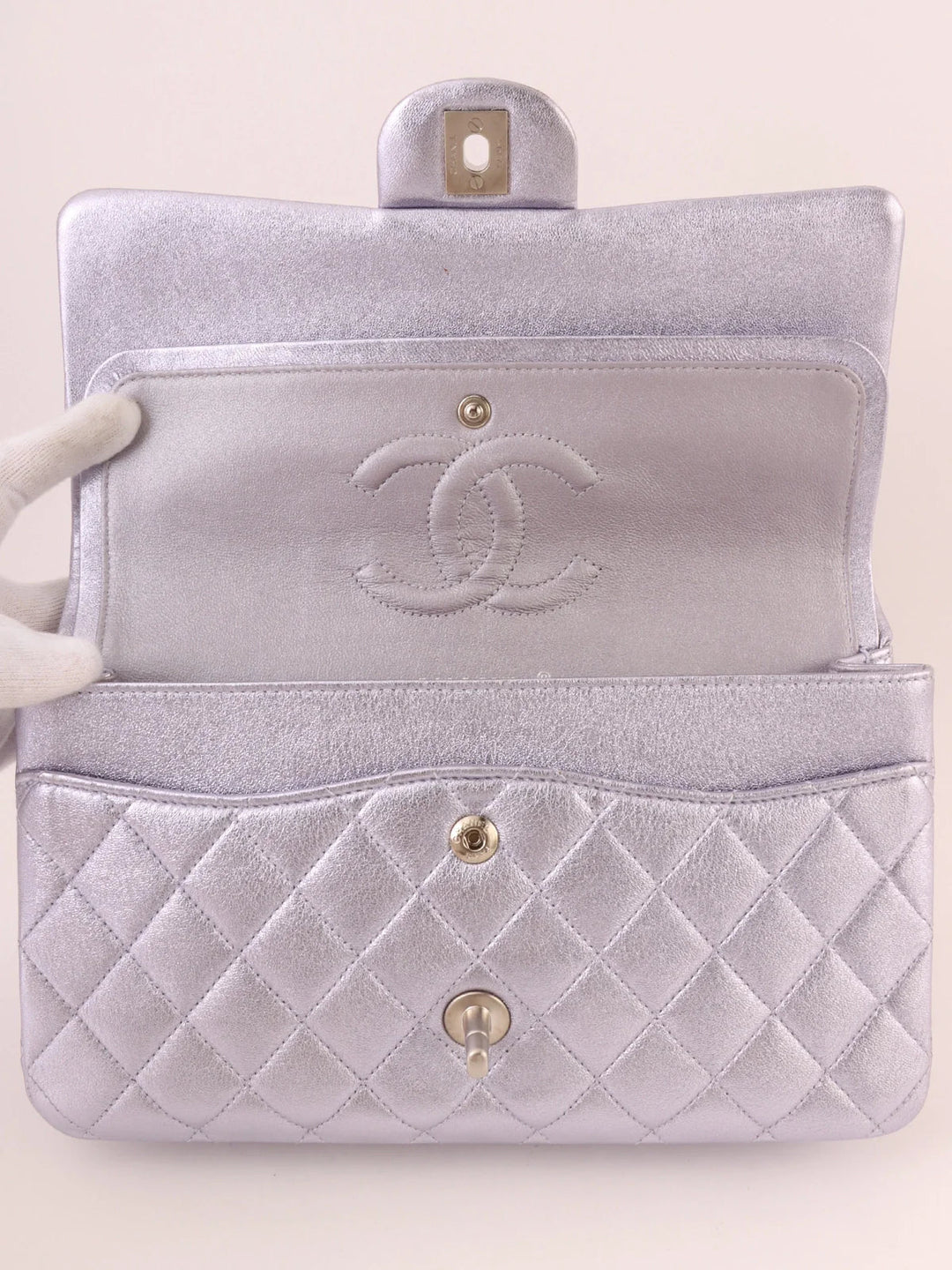 Chanel Around 2010 Made Classic New Chain Bag 25Cm Metallic Light Purple