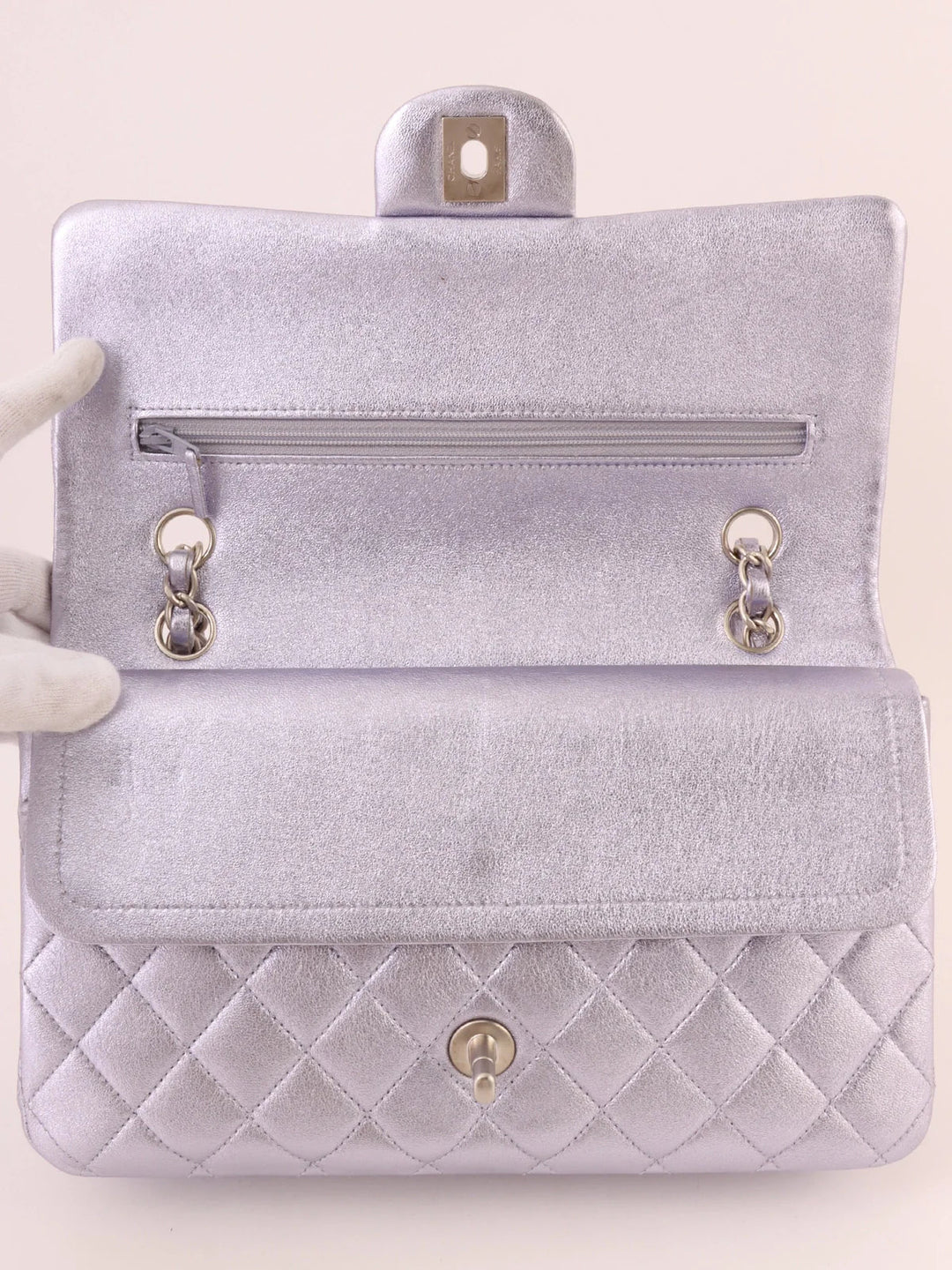 Chanel Around 2010 Made Classic New Chain Bag 25Cm Metallic Light Purple
