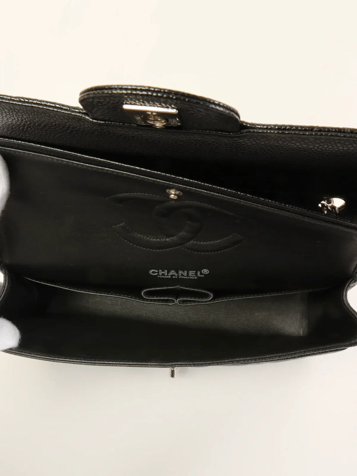 Chanel Around 2000 Made Caviar Skin Classic New Chain Bag 25Cm Black
