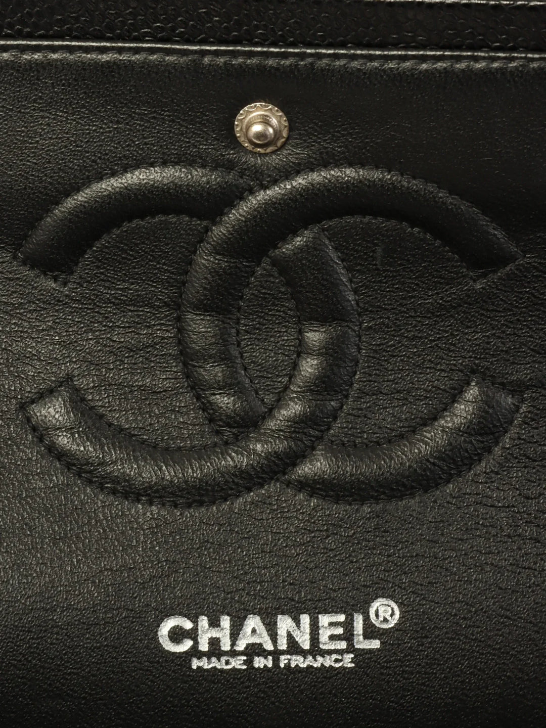 Chanel Around 2000 Made Caviar Skin Classic New Chain Bag 25Cm Black
