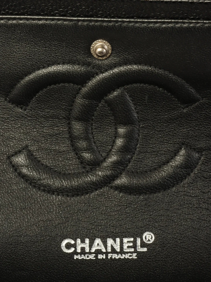 Chanel Around 2000 Made Caviar Skin Classic New Chain Bag 25Cm Black