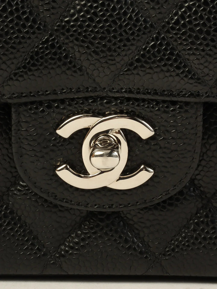 Chanel Around 2000 Made Caviar Skin Classic New Chain Bag 25Cm Black