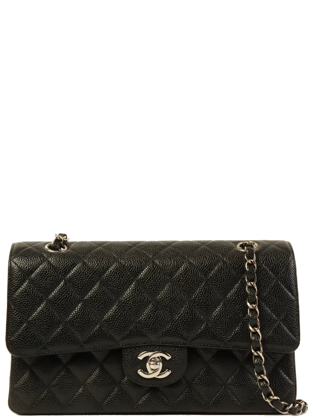 Chanel Around 2000 Made Caviar Skin Classic New Chain Bag 25Cm Black