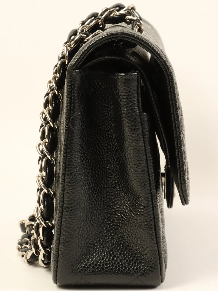 Chanel Around 2000 Made Caviar Skin Classic New Chain Bag 25Cm Black