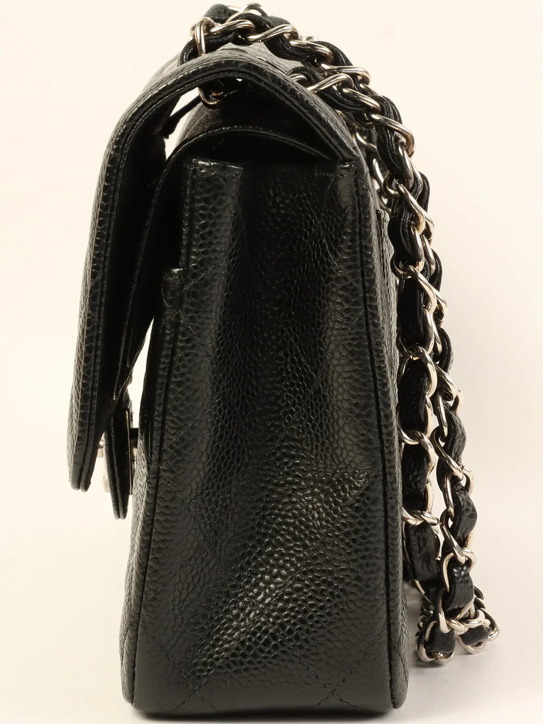 Chanel Around 2000 Made Caviar Skin Classic New Chain Bag 25Cm Black