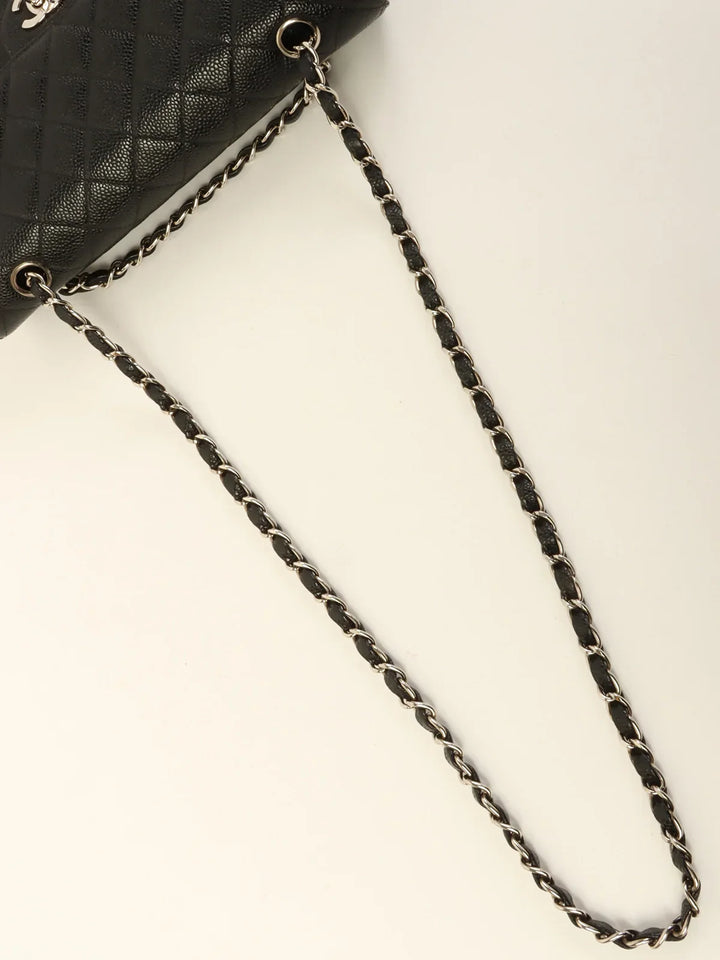 Chanel Around 2000 Made Caviar Skin Classic New Chain Bag 25Cm Black