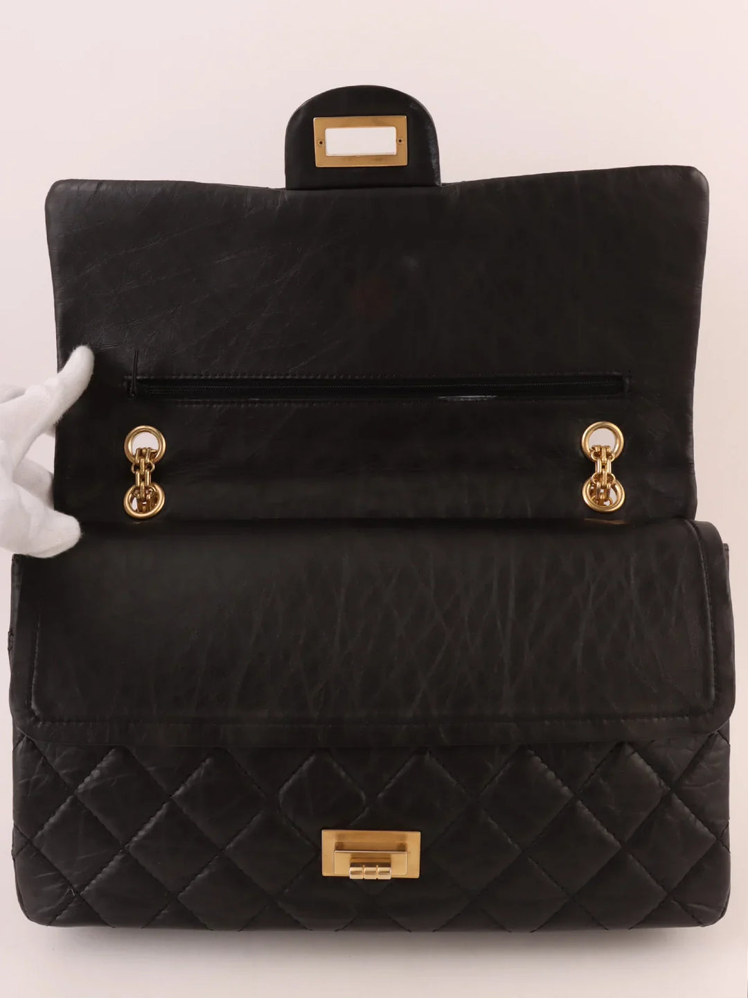 Chanel Around 2010 Made 2.55 Chain Shoulder Bag Black