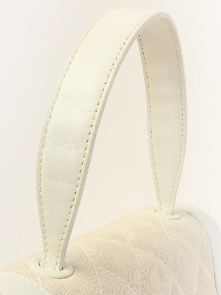 Chanel Around 2004 Made Wild Stitch Turn-Lock Top Handle Bag Ivory/White