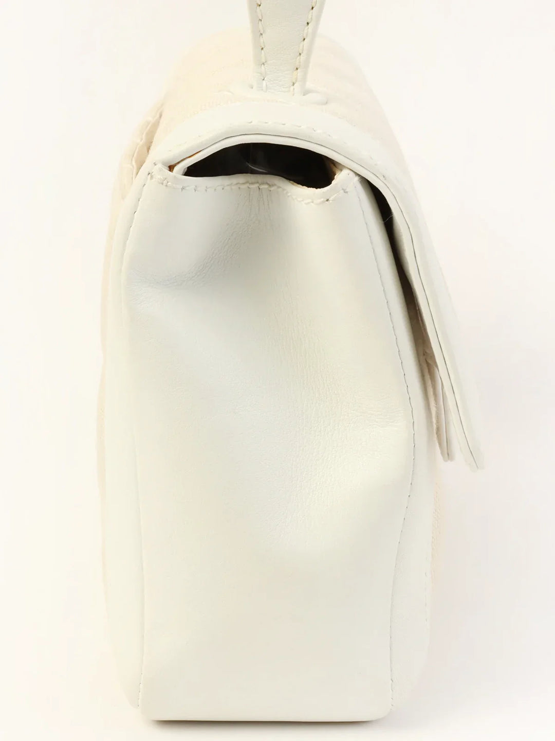 Chanel Around 2004 Made Wild Stitch Turn-Lock Top Handle Bag Ivory/White