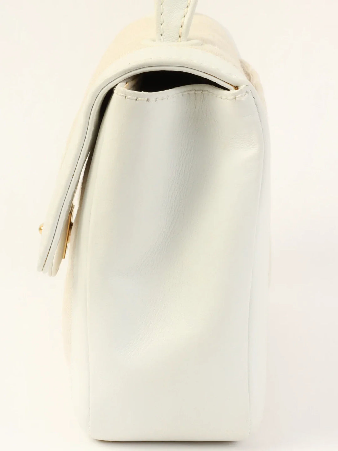 Chanel Around 2004 Made Wild Stitch Turn-Lock Top Handle Bag Ivory/White