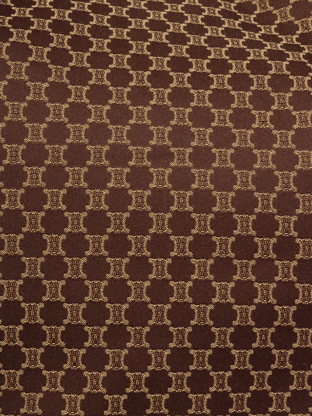 Celine Canvas Crocodeile Embossed Combination Macadam Pattern Logo Plate Tote Bag Brown