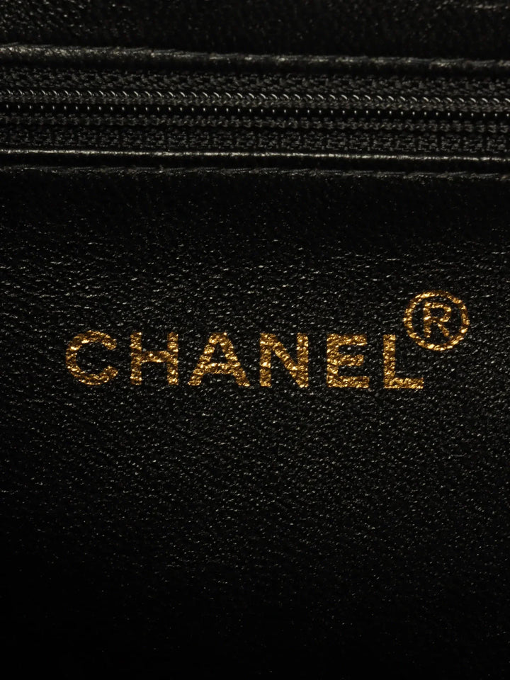 Chanel Around 1998 Made Turn-Lock Top Handle Bag Black
