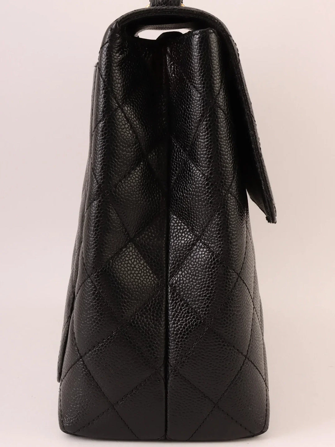 Chanel Around 2001 Made Caviar Skin Turn-Lock Top Handle Bag Black