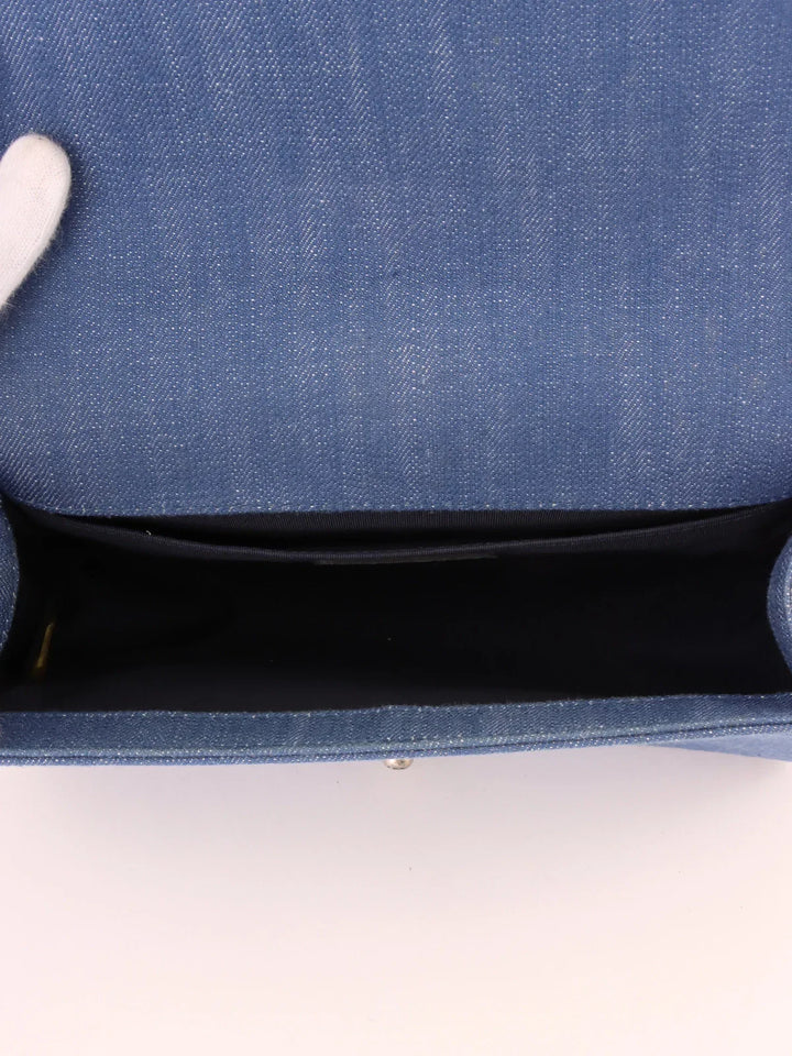 Chanel Around 2014 Made Boy  Chain Shoulder Bag Blue