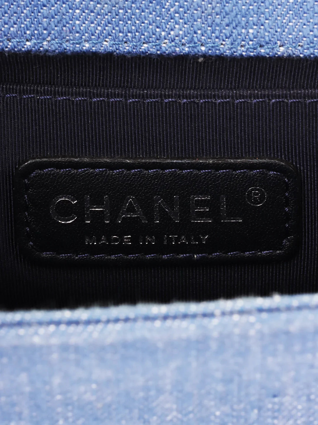 Chanel Around 2014 Made Boy  Chain Shoulder Bag Blue