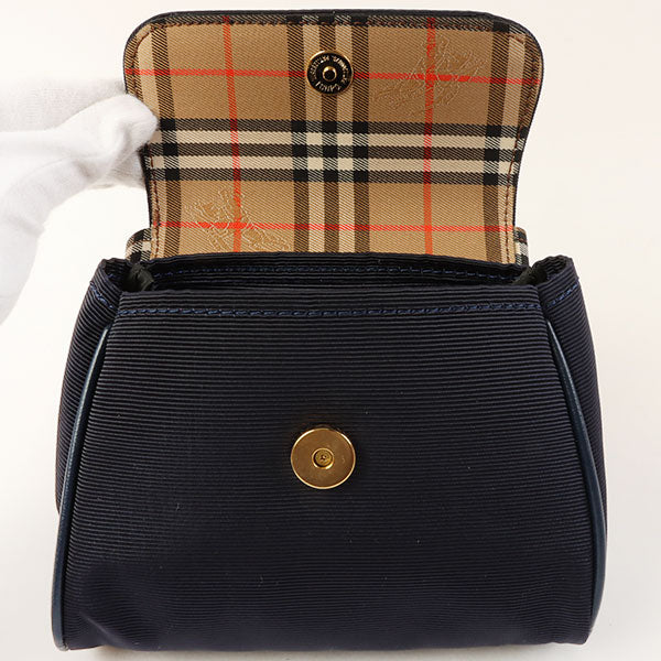BURBERRY Nova Check Pattern Handle Mini Bag Beige/Navy