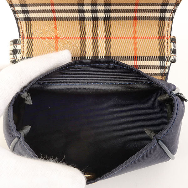 BURBERRY Nova Check Pattern Handle Mini Bag Beige/Navy