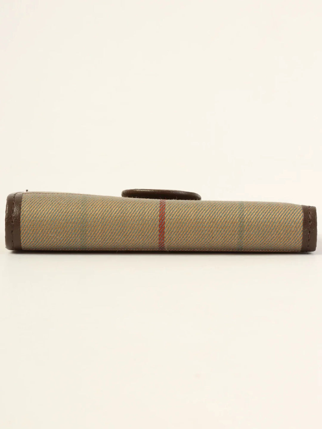 Burberry Check Pattern Logo Embossed Key Case Melon Yellow/Brown