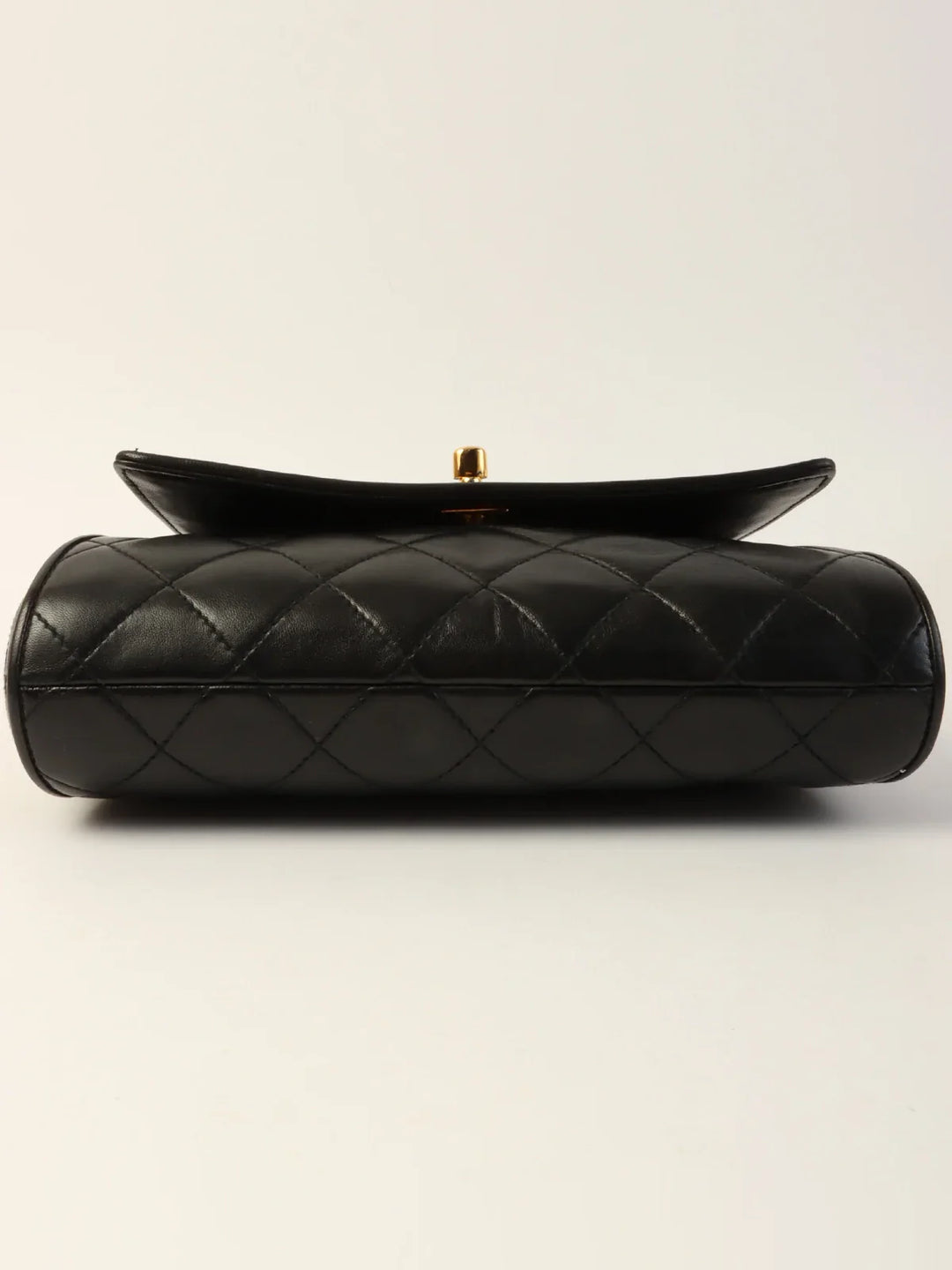 Chanel Around 1995 Made Turn-Lock Top Handle Bag Black