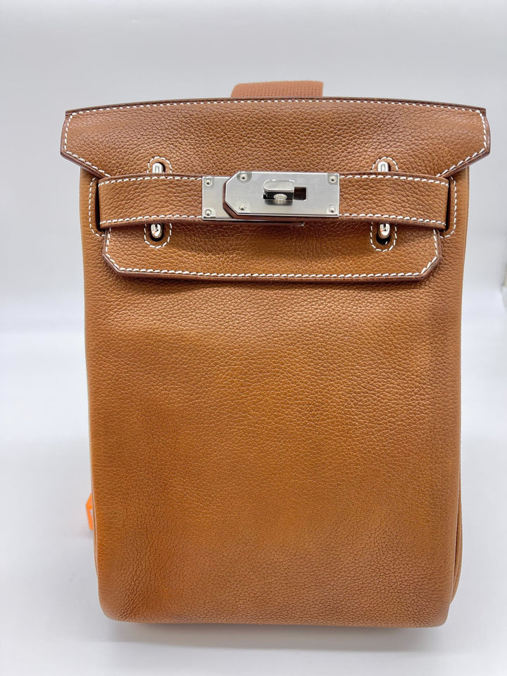 Top quality Hermes Hac A Dos Fauve Barenia Faubourg Backpack Palladium Hardware