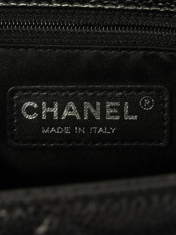 Chanel Around 2014 Made Caviar Skin Cc Mark Stitch Chain Tote Bag Black