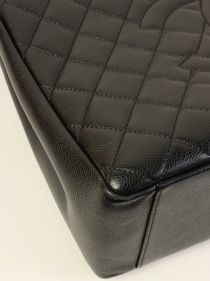 Chanel Around 2014 Made Caviar Skin Cc Mark Stitch Chain Tote Bag Black