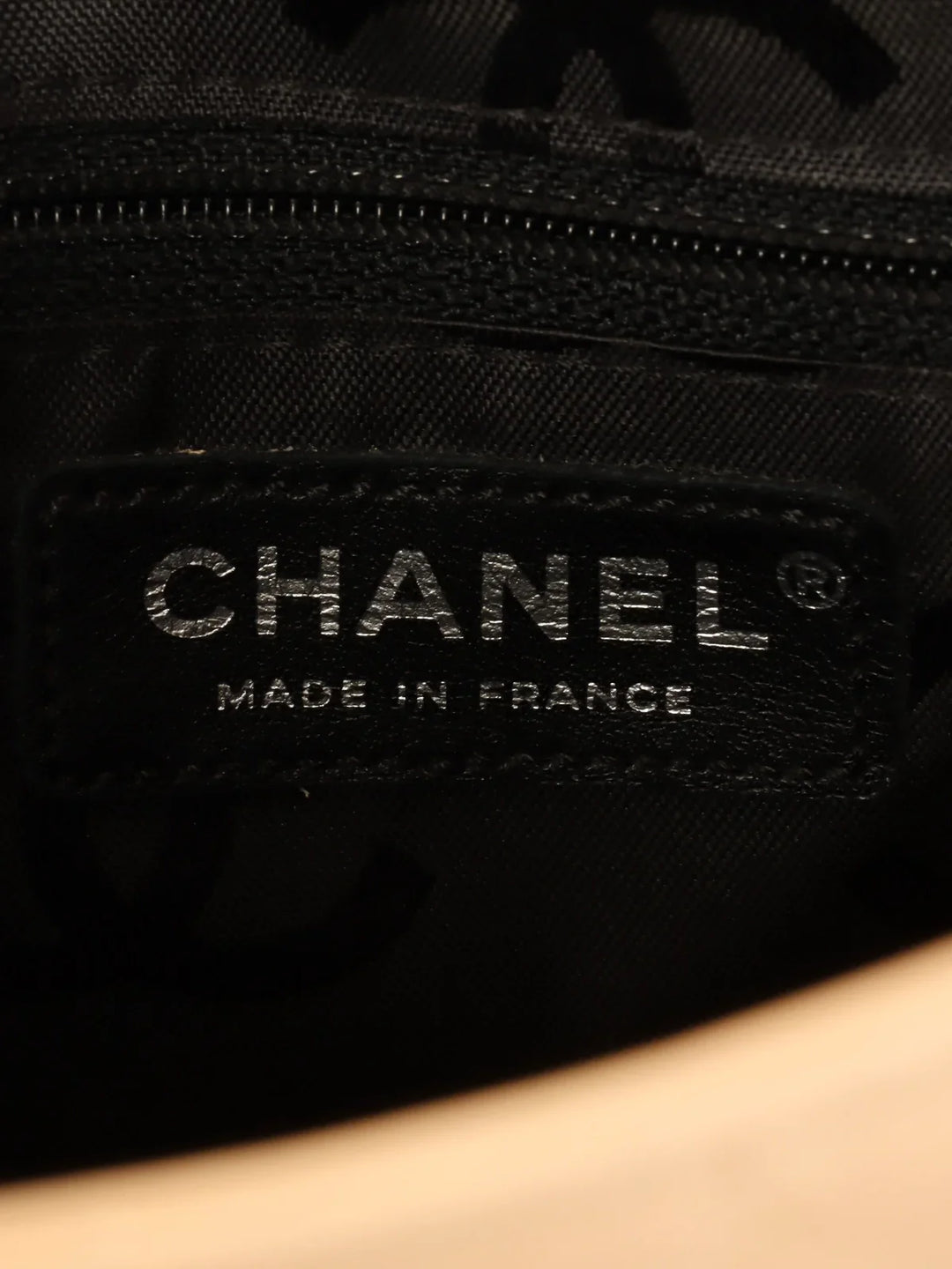 Chanel Around 2004 Made Cambon Turn-Lock Tote Bag Beige/Black