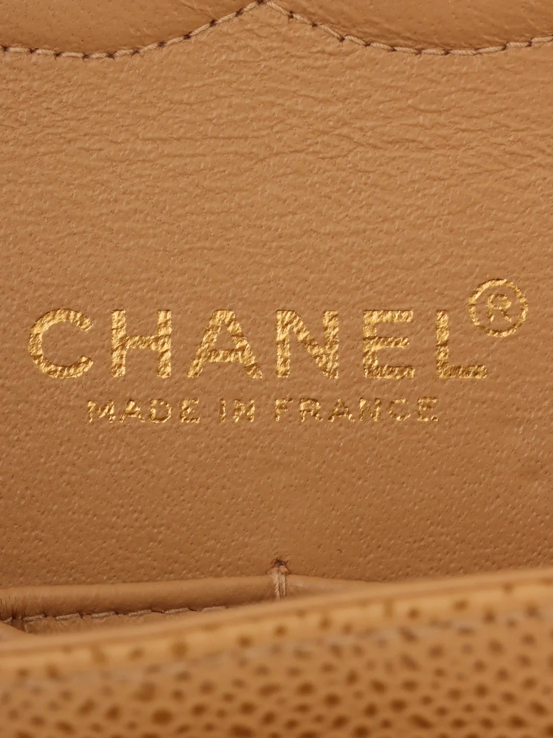 Chanel Around 2001 Made Caviar Skin Classic New Chain Bag 25Cm Beige