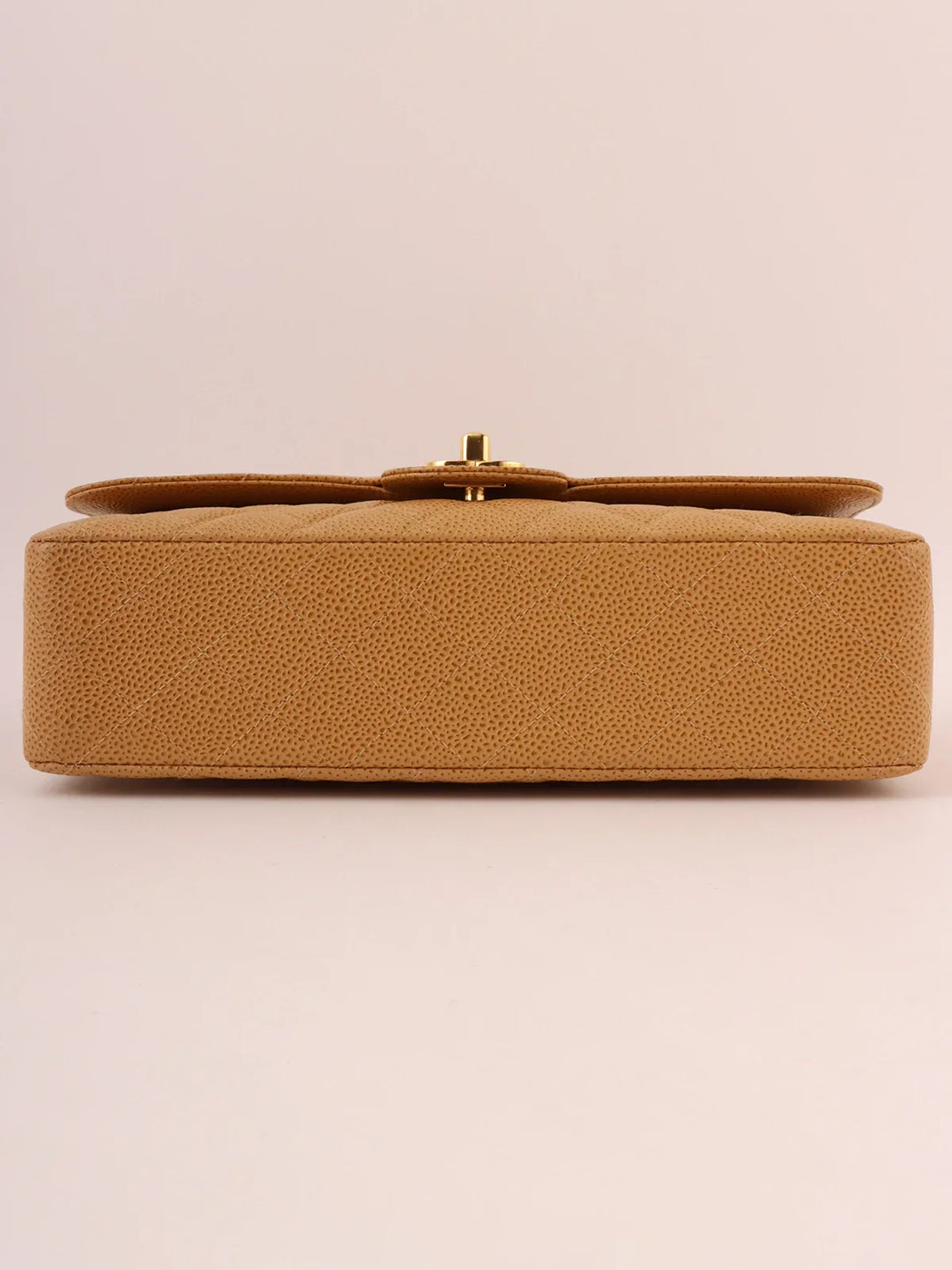 Chanel Around 2001 Made Caviar Skin Classic New Chain Bag 25Cm Beige