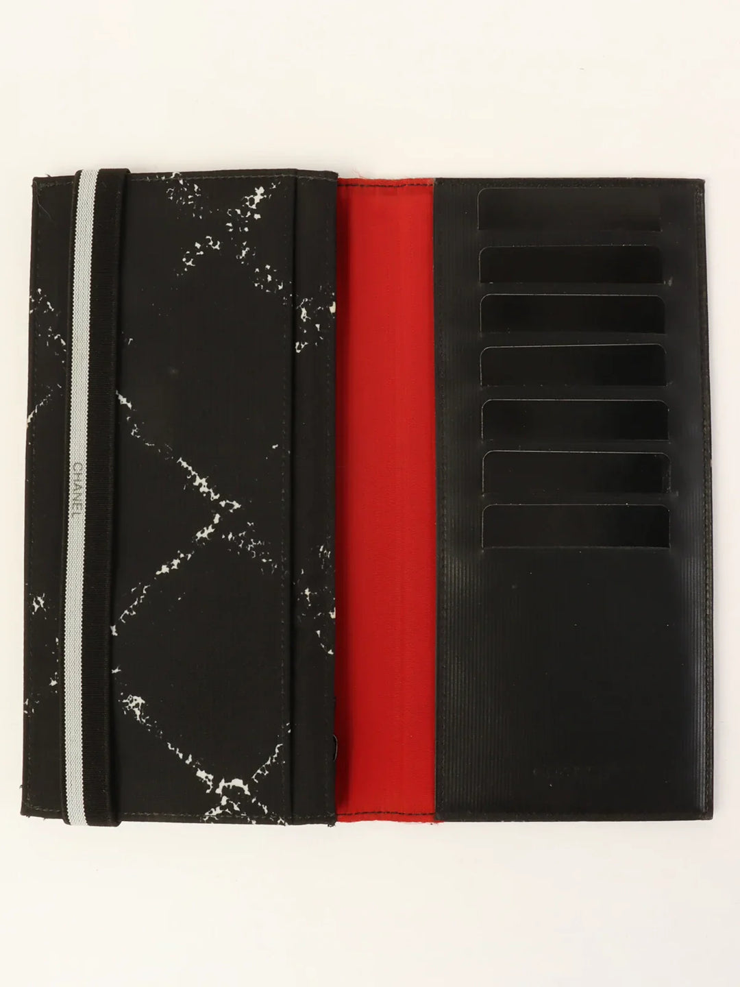 Chanel Around 1998 Made Travel Nylon Long Wallet Black