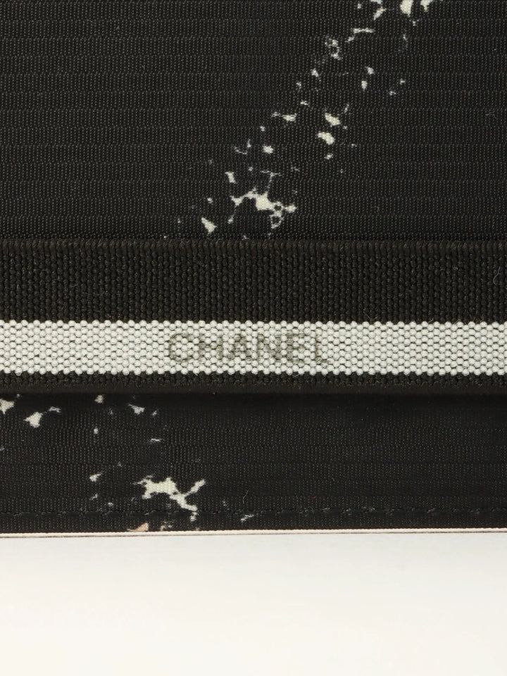 Chanel Around 1998 Made Travel Nylon Long Wallet Black