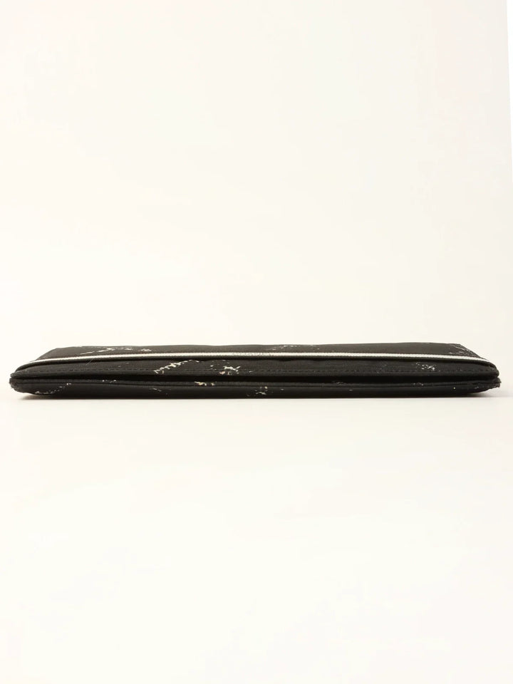 Chanel Around 1998 Made Travel Nylon Long Wallet Black