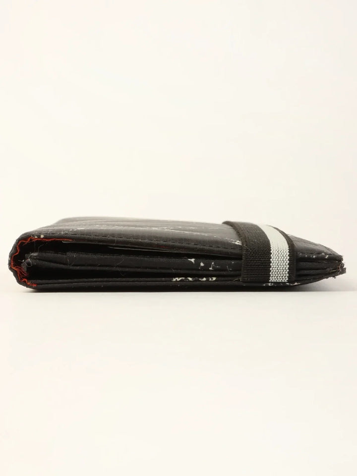 Chanel Around 1998 Made Travel Nylon Long Wallet Black