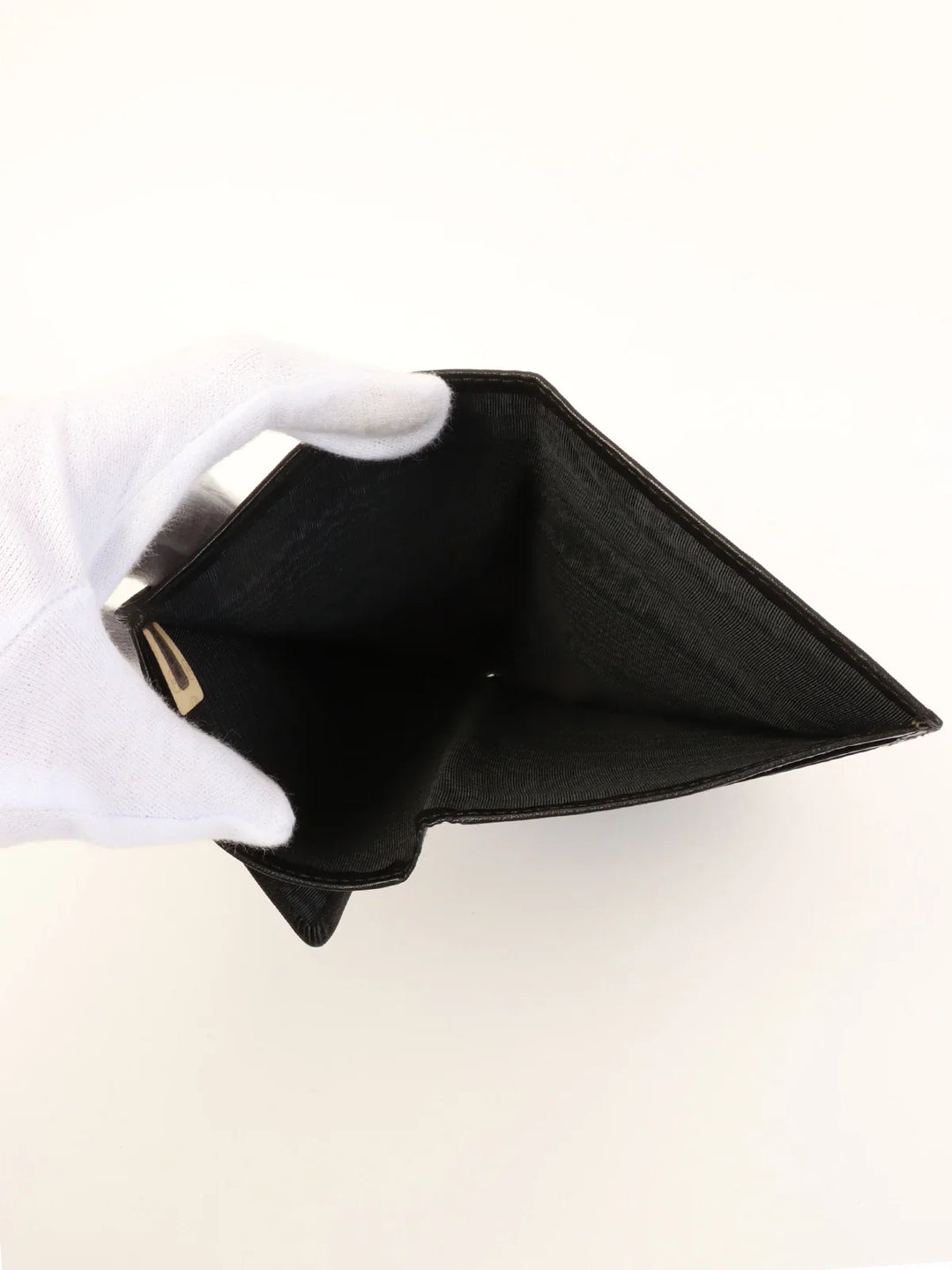 Chanel Around 1990 Made Bicolore Stitch Long Wallet Black