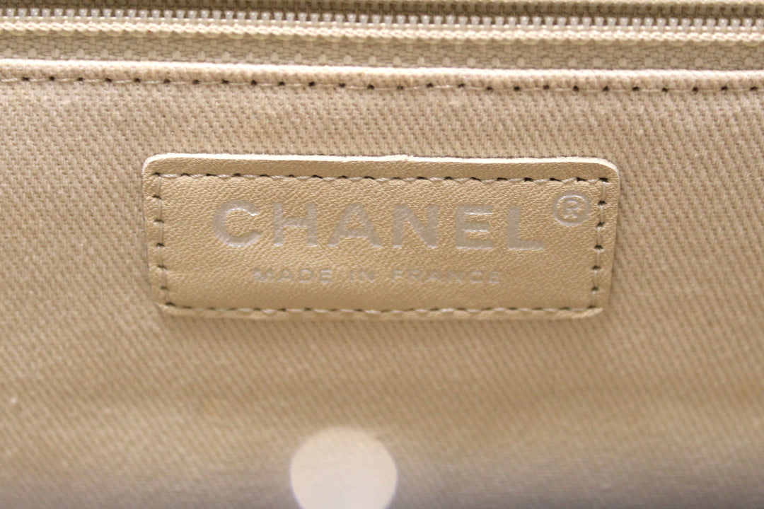Top Quality Chanel Quilted Blue Caviar Leather Shopper Shoulder Tote Bag