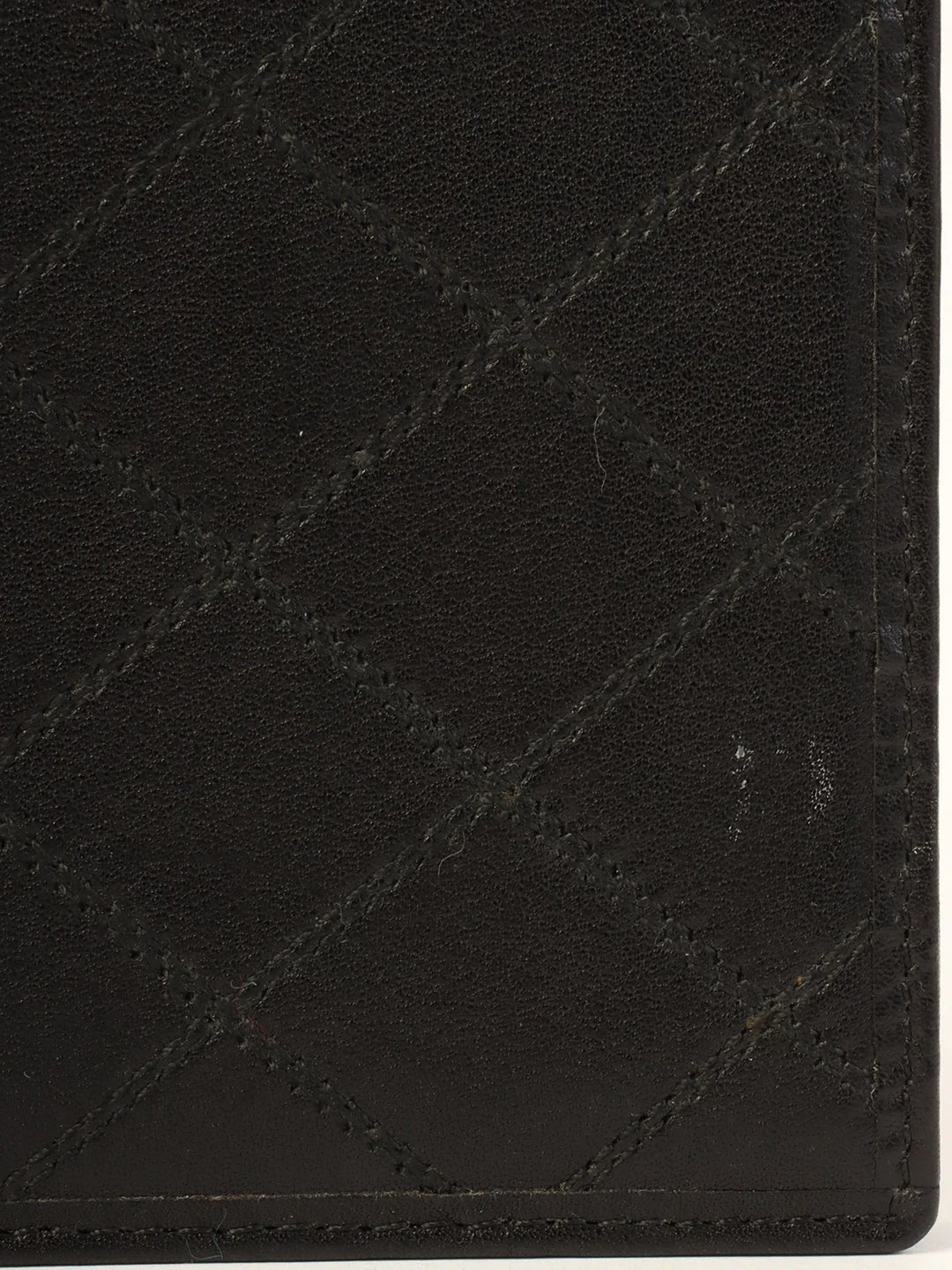 Chanel Around 1990 Made Bicolore Stitch Long Wallet Black