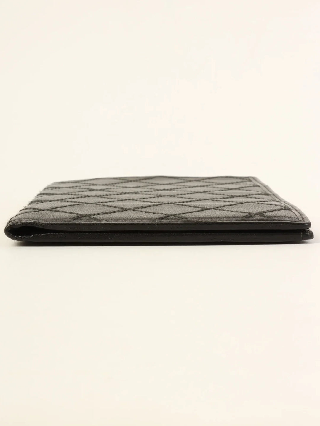 Chanel Around 1990 Made Bicolore Stitch Long Wallet Black