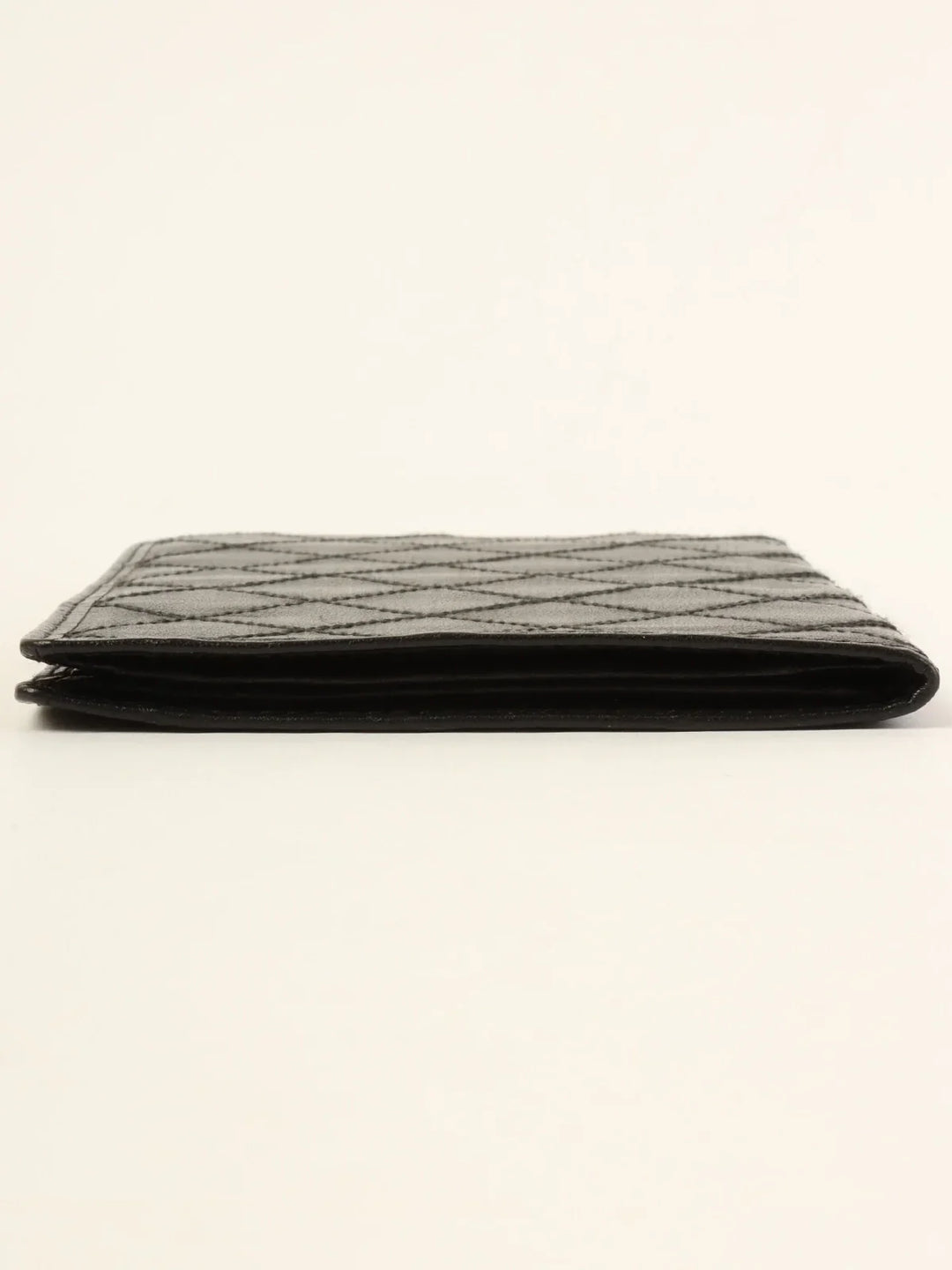 Chanel Around 1990 Made Bicolore Stitch Long Wallet Black