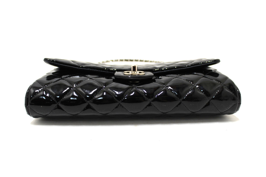 Top Quality Chanel Classic Quilted Black Patent Leather Flap Shoulder Clutch Bag