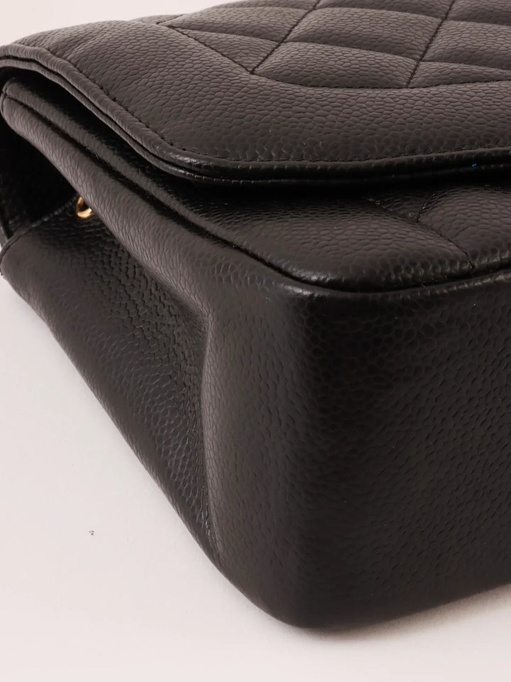 Chanel Around 1995 Made Caviar Skin Diana New Chain Bag 25Cm Black