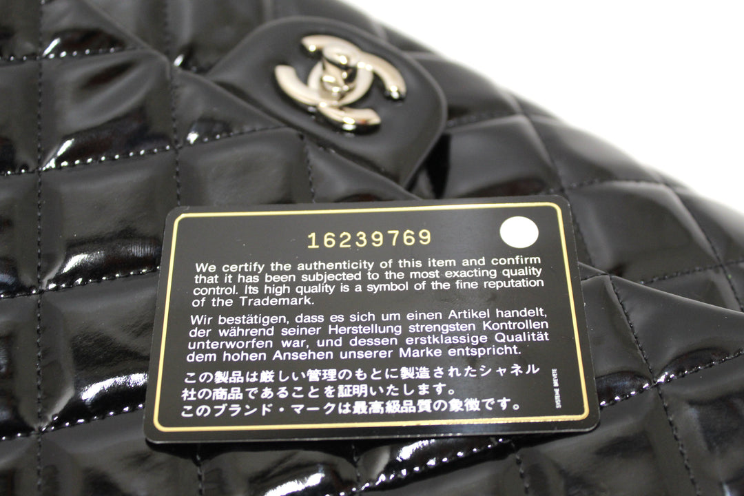 Top Quality Chanel Classic Quilted Black Patent Leather Flap Shoulder Clutch Bag