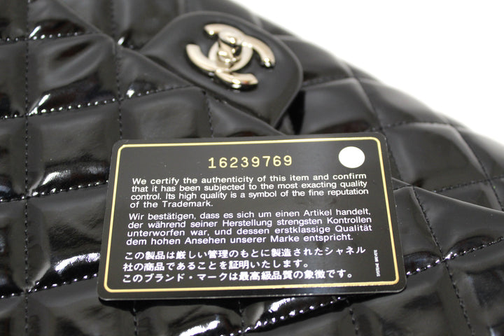 Top Quality Chanel Classic Quilted Black Patent Leather Flap Shoulder Clutch Bag